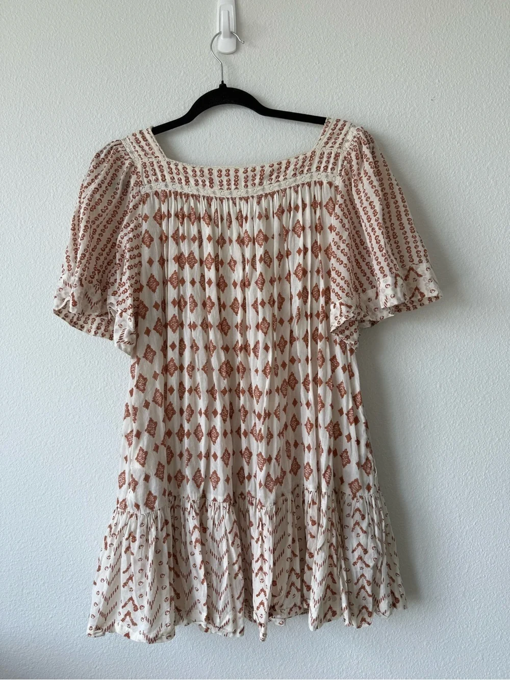 Free People HEARTS DESIRE PRINT TUNIC DRESS IN IVORY COMBO